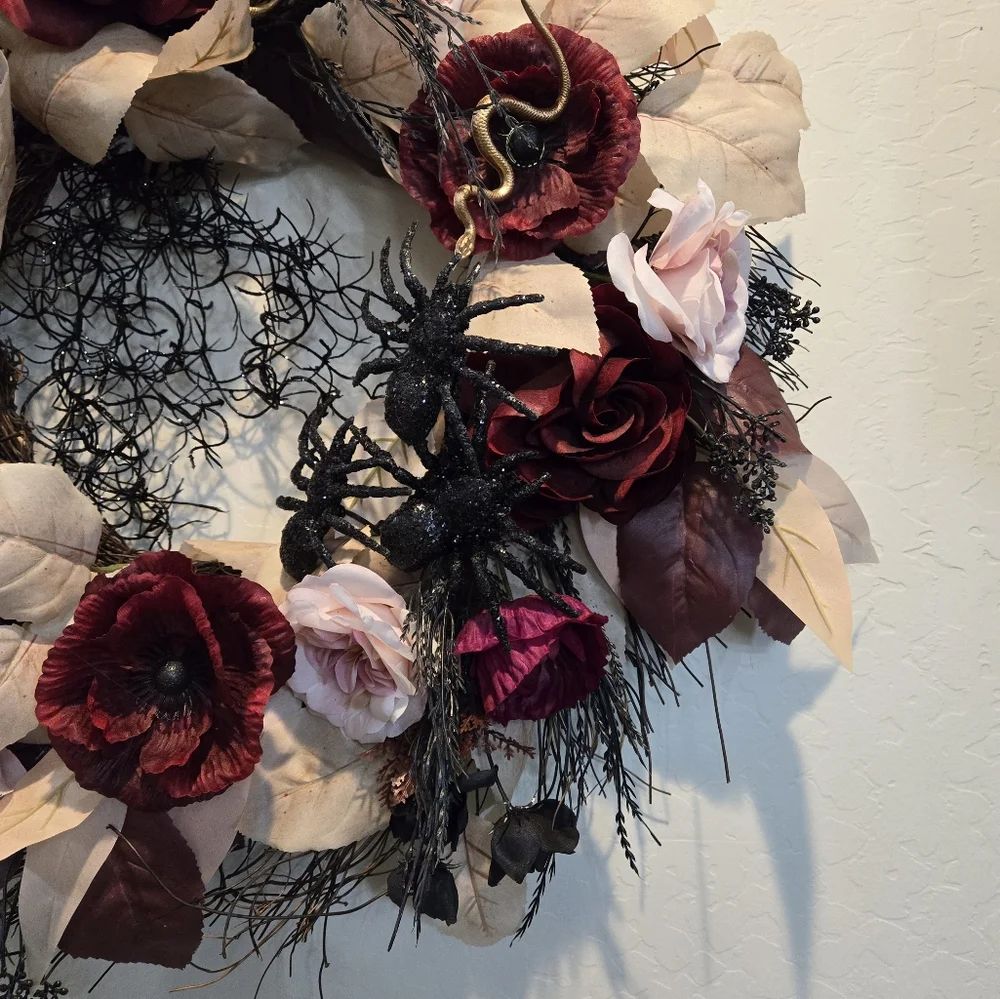 Halloween Wreath by Ashland Skulls Snakes and Spiders With Haunting Beauty